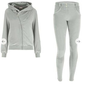 Freddy WR.UP Tracksuit Set Velvet Velour XS silver gray